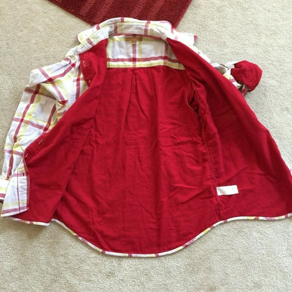 Jachs Girlfriend M Plaid Button Down Long Roll Slv - Picture 6 of 8